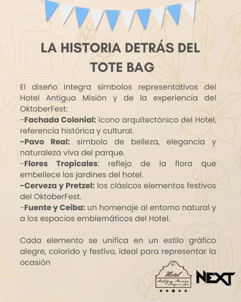 🎉 El OktoberFest en la Antigua Mision se celebra tambien con diseno.👜 Este tote oficial reune